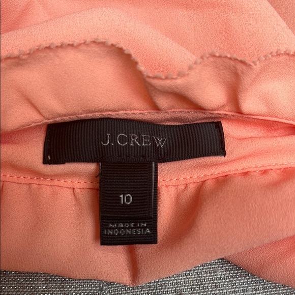 J Crew Pink Ruffled Cross-Back Top - Picture 2 of 5